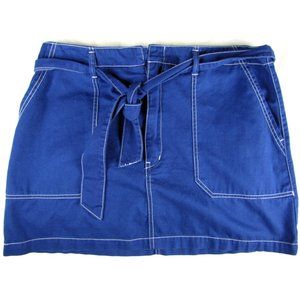 SALE! Belted Stitch Blue Short Mini Skirt
